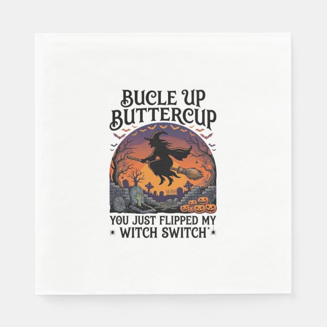 Servilleta De Papel Bucle Arriba Bruja Mantequilla Switch Halloween Es (Anverso)