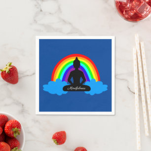 Servilleta De Papel Buda arco iris y Yoga/meditación para la concienci