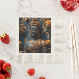 Servilleta De Papel Buddha Coined Luncheon Ecru Paper Napkins