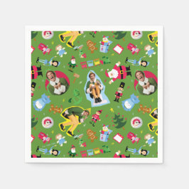 Servilleta De Papel Buddy the Elf and Navidades Icons Pattern