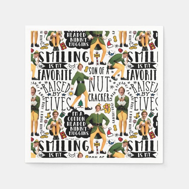 Servilleta De Papel Buddy the Elf Quote Pattern (Anverso)