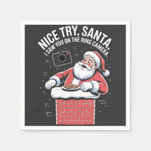 Servilleta De Papel Buen intento Santa I te vio en Navidades de cámara