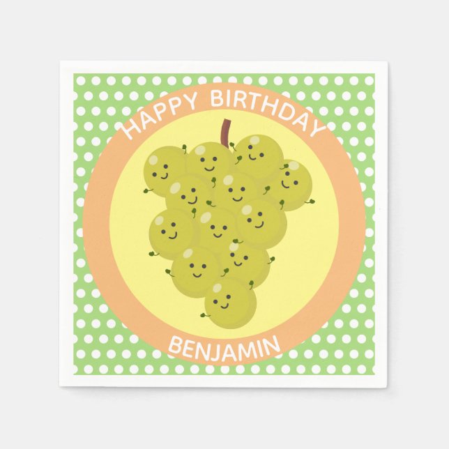 Servilleta De Papel Buen personalizado de la reunión de uvas (Anverso)