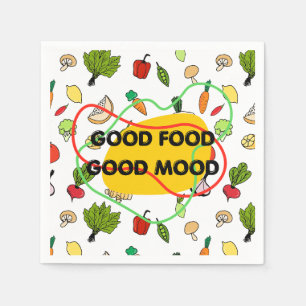 Servilleta De Papel Buena comida, diseño de Buen Humor, comida diverti