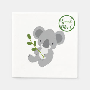 Servilleta De Papel Buena Comida, Oso de Koala Cuto Personalizado