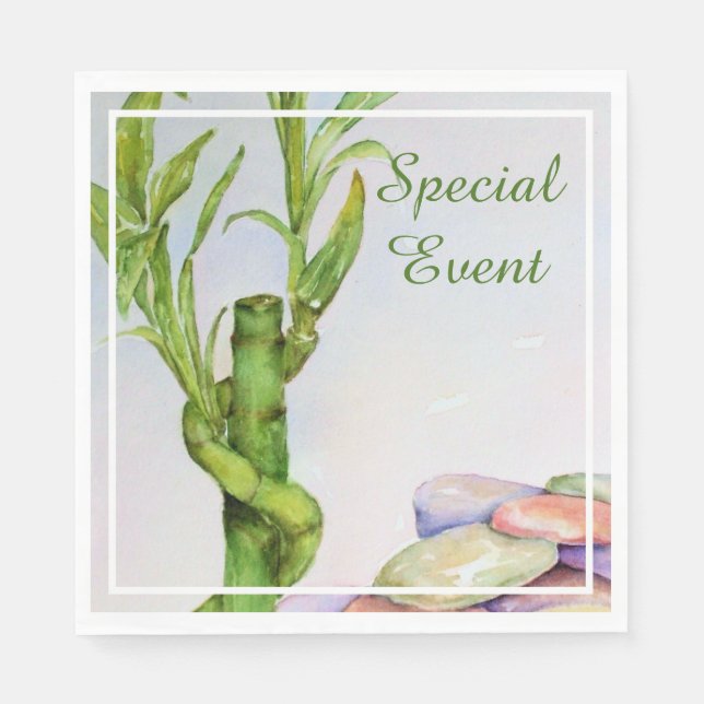 Servilleta De Papel Buena suerte Fiesta de Bamboo (Anverso)