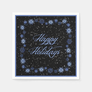 Servilleta De Papel Buenas fiestas servilletas azules del navidad de