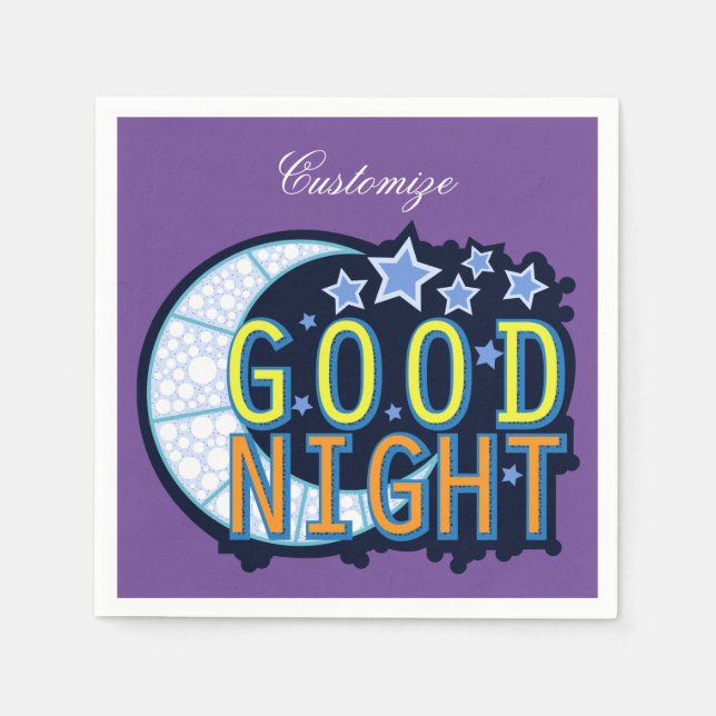 Servilleta De Papel Buenas noches Crescent Moon Thunder_Cove (Anverso)