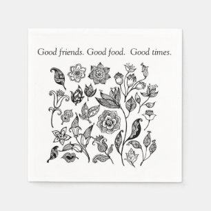 Servilleta De Papel Buenos amigos. Buena comida, buenas servilletas de