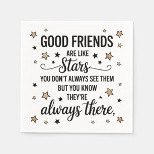 Servilleta De Papel Buenos amigos son como estrellas Frase inspiradora
