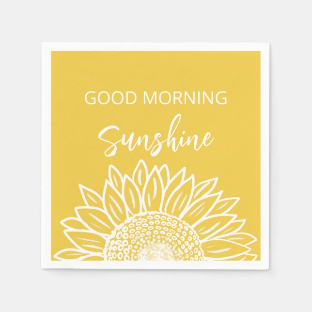Servilleta De Papel Buenos días girasol brillante (Anverso)