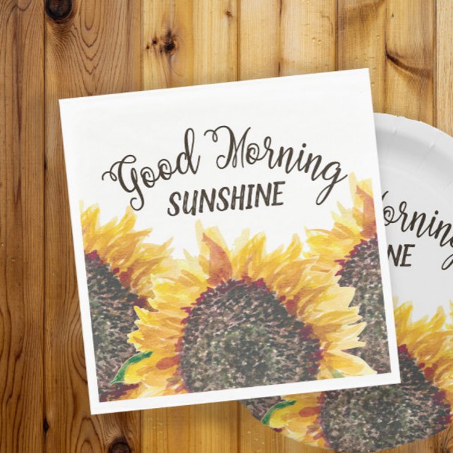 Servilleta De Papel Buenos días girasoles amarillos marrones (Subido por el creador)