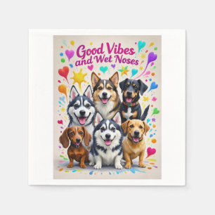 Servilleta De Papel Buenos vibraciones y nueces húmedas Doodles juguet