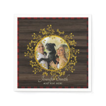 Búfalo de foto rústico plantado rojo Wreath person