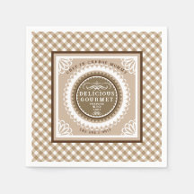 Búfalo marrón Gingham. Napkins