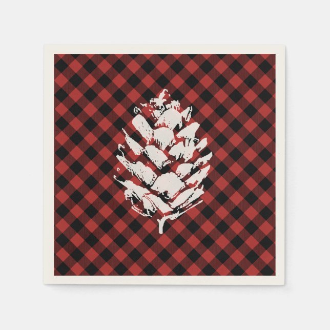 Servilleta De Papel Búfalo Plaid Pinecone (Anverso)