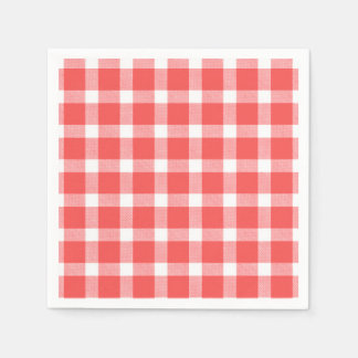Servilleta De Papel Búfalo Rojo Blanco Cuadros Fiesta Picnic Clásico