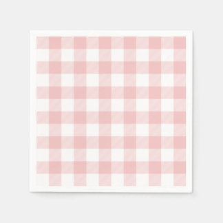 Servilleta De Papel Búfalo rosa y blanco Plaid Gingham