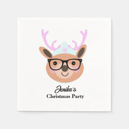 Servilleta De Papel Bufanda Gorro Gafas Fiesta de Navidad Reno Lindo  