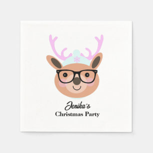 Servilleta De Papel Bufanda Gorro Gafas Fiesta de Navidad Reno Lindo