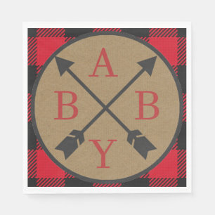 Servilleta De Papel Buffalo Plaid Lumberjack Baby Shower Napkin