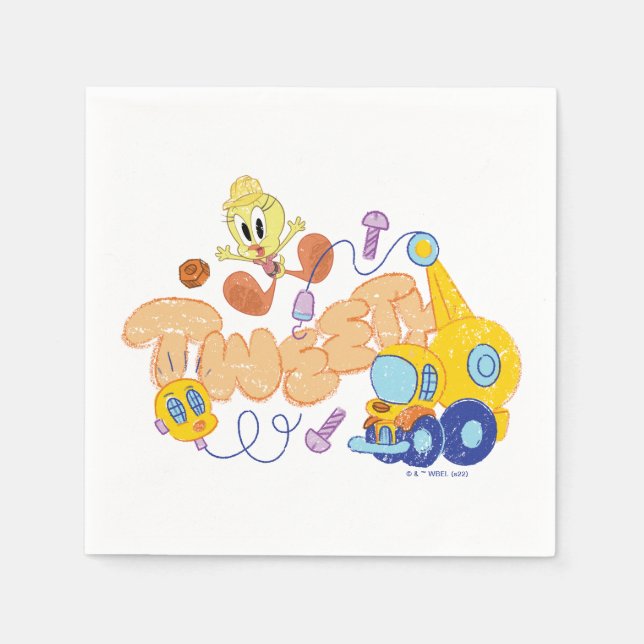 Servilleta De Papel BUGS BUNNY BUILDERS™| Arte de esbozo TWEETET™ (Anverso)