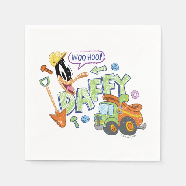 Servilleta De Papel BUGS BUNNY BUILDERS™| DAFFY DUCK™ Sketch Art (Anverso)