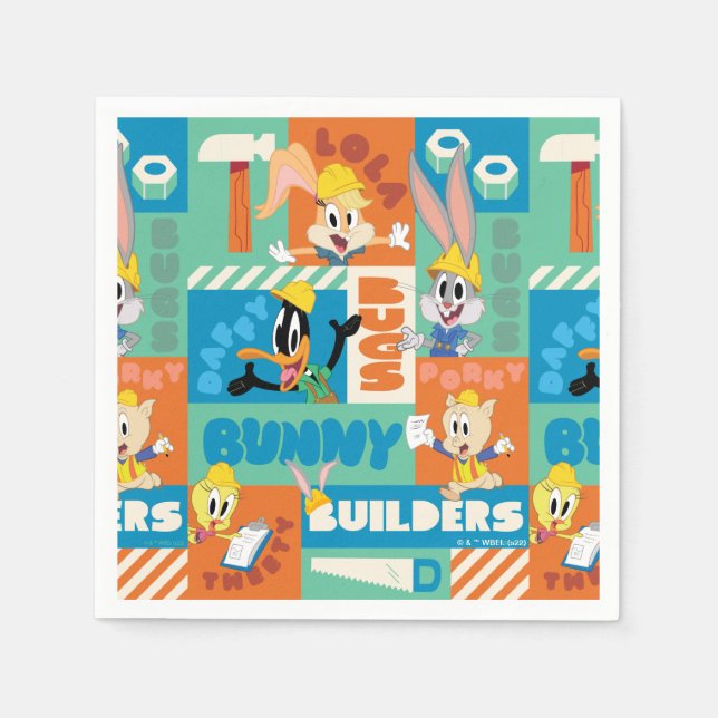 Servilleta De Papel BUGS BUNNY BUILDERS™| Patrón de cuadrícula de cara (Anverso)