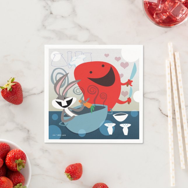 Servilleta De Papel BUGS BUNNY™ y Gossamer Whimsical Meal Prep (In situ)