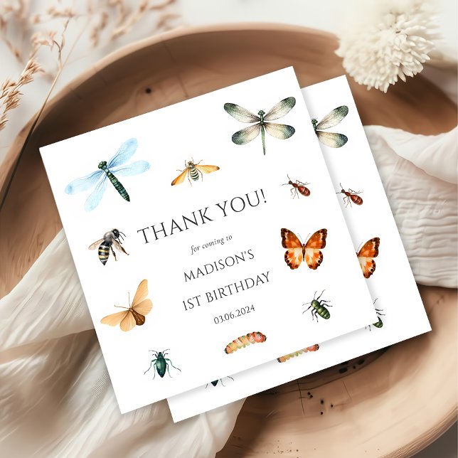 Servilleta De Papel Bugs & Insects Vintage Birthday Party (Subido por el creador)