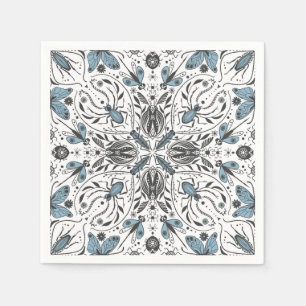 Servilleta De Papel Bugs, negro y azul