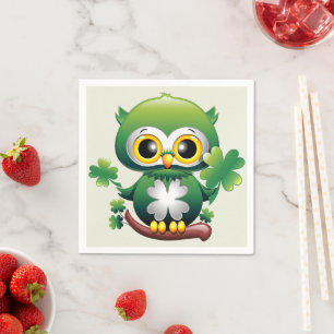 Servilleta De Papel Búho Bebé Lindo Cartón de San Patricio