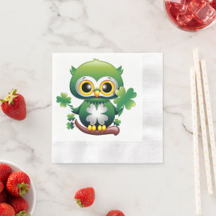 Servilleta De Papel Búho Bebé Lindo St Patrick Dibujo Animado