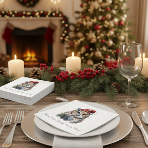 Servilleta De Papel Búho de invierno encantado, personalizado