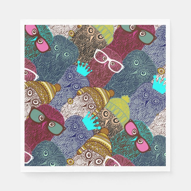 Servilleta De Papel Búho en la corona (Anverso)