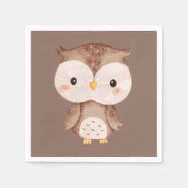 Servilleta De Papel Búho Marrón Adorable