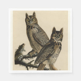 Servilleta De Papel Búhos cornudos (por John James Audubon)