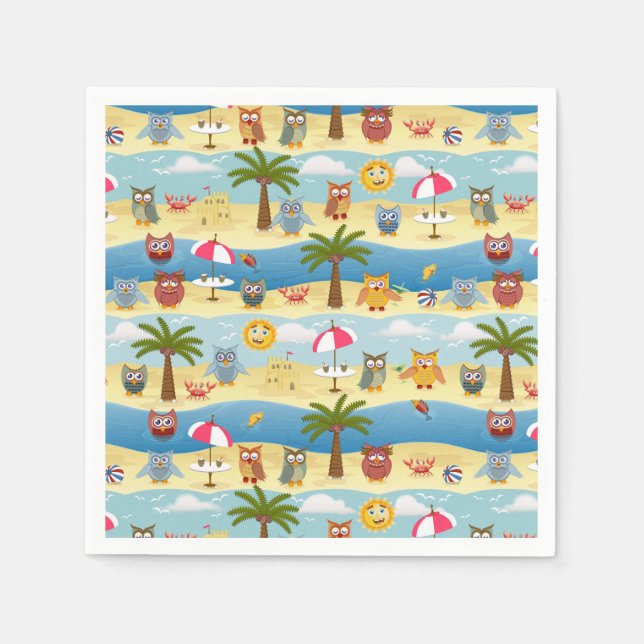 Servilleta De Papel búhos de verano (Anverso)