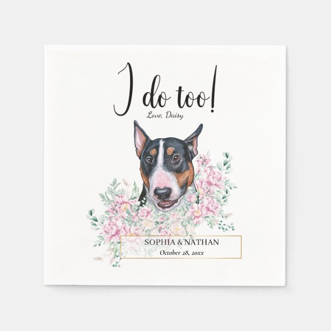 Servilleta De Papel Bull Terrier Dog Boda Cocktail Napkins (Anverso)