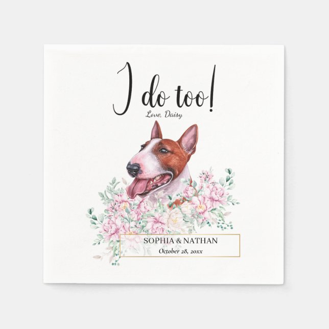Servilleta De Papel Bull Terrier Dog Boda Cocktail Napkins (Anverso)