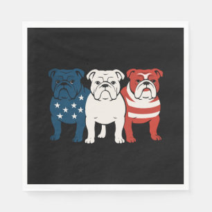 Servilleta De Papel Bulldog 4 de julio Perro Lover Hombres mujeres Ban
