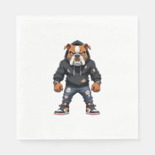 Servilleta De Papel Bulldog Alfa Urbano � Mascota de Estilo Callejero