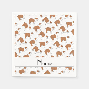 Servilleta De Papel Bulldog blanco conocido personalizado