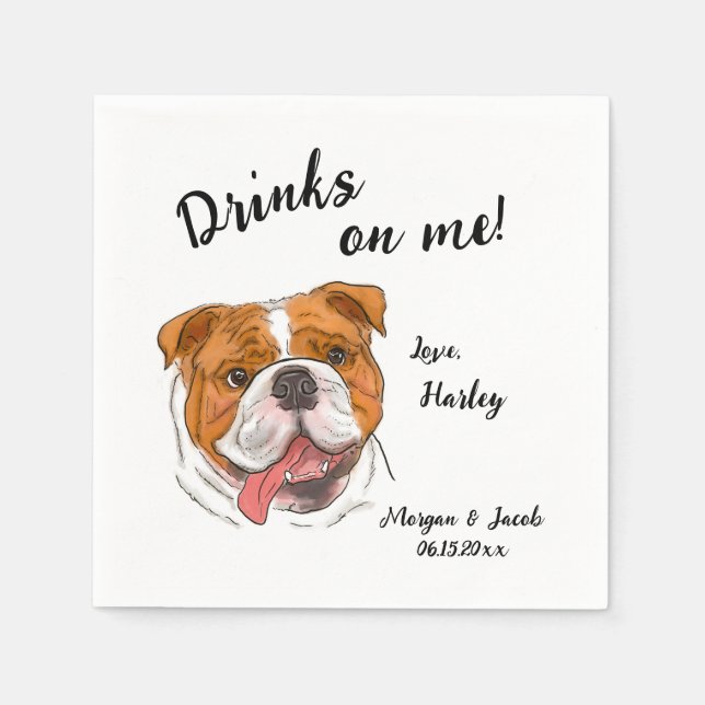 Servilleta De Papel Bulldog Cocktail Napkin (Anverso)