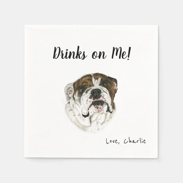 Servilleta De Papel Bulldog Cocktail Napkins (Anverso)
