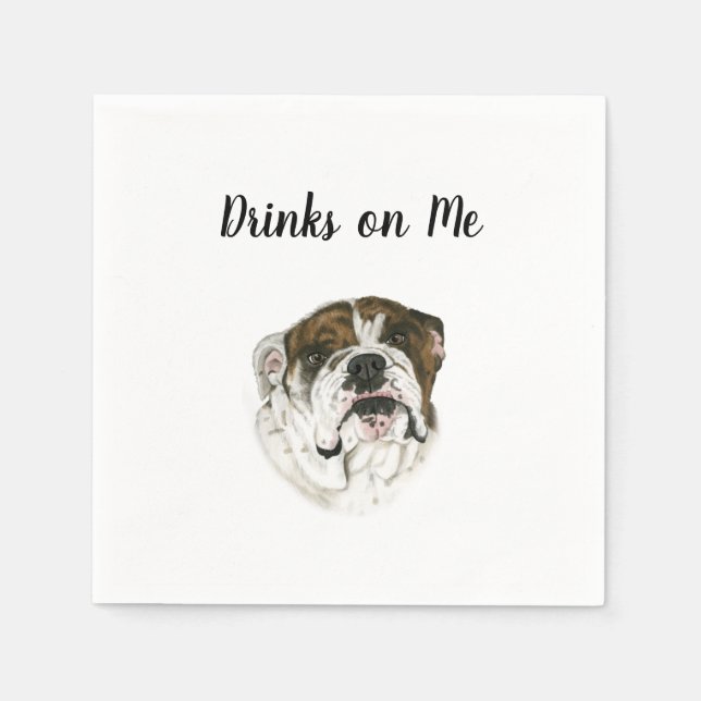 Servilleta De Papel Bulldog Cocktail Napkins (Anverso)