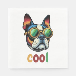 Servilleta De Papel Bulldog de arte pop con gafas