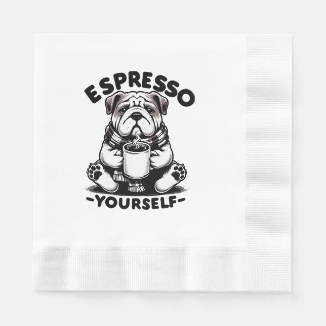 Servilleta De Papel Bulldog de Espresso Caliente (Anverso)