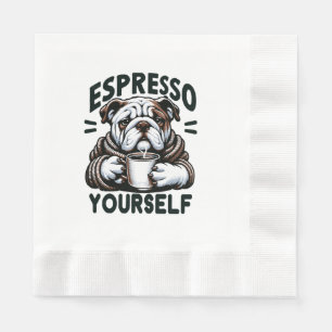 Servilleta De Papel Bulldog de Espresso Caliente - Café Acogedor