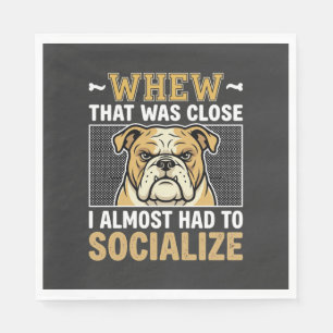Servilleta De Papel Bulldog Divertido Socializar Perro